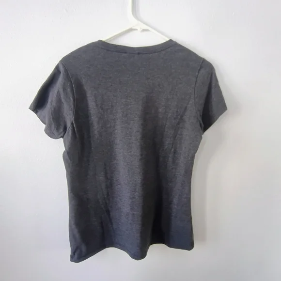 Port & Company “Allegedly” Graphic Tee Women’s Medium Gray Funny Ostrich Shirt - Picture 6 of 6
